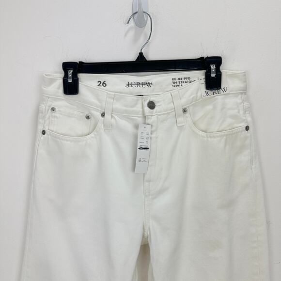 J.Crew Mid Rise Straight Jean 1984 Rigid White Denim Womens Relaxed US 26 NWT - Picture 5 of 14